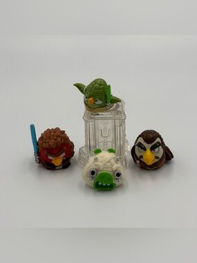 Angry Birds Star Wars Telepods Figures- Anakin Yoda Tuscan Raider Qui Gon Jinn